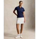 RLX Ralph Lauren Women's Stretch Active Cable Zip Golf Polo Shirt - Refined Navy/Ceramic White