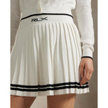 RLX RALPH LAUREN LAUREN WANITA SKIRT GOLF KNIT - WHITE SPLASH/POLO Hitam