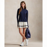 RLX Ralph Lauren Women's Stretch Jersey Peached Quarter-Zip Pullover - Refined Navy