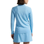 RLX Ralph Lauren Wanita Peregangan Jersey Quarter -Zip Pullover - Sutton Blue