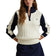 Rlx Ralph Lauren Femme pour femmes tricoter le quart zip Pullover - Navy blanc / raffiné antique