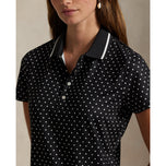 RLX RALPH LAUREN Dames Gedrukt Lichtgewicht Airflow Golfshirt - Polo Black Polka Dot