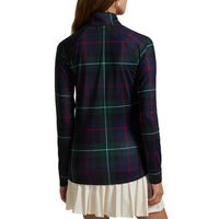 RLX Ralph Lauren Women's Printed Stretch Jersey Quarter-Zip Pullover - Tartan