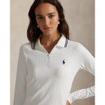RLX Ralph Lauren Stretch Active Cable Half Zip Pullover - Ceramic White/Refined Navy Multi