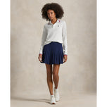 Rlx Ralph Lauren Women's Tour Pique Polo à manches longues - Ceramic Blanc / Currant