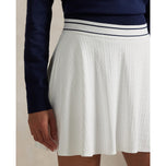 RLX Ralph Lauren Wanita Aktif Kabel Knit A -Line Golf - Seramik White/Navy Multi