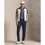 RLX Ralph Lauren 印花輕盈氣流高爾夫 Polo 衫 - 精緻海軍藍玉蘭鑽石