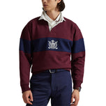RLX Ralph Lauren Classic Fit Double -Knit Tech Collar Pullover - Rich Ruby/Refined Navy