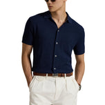 RLX Ralph Lauren Cotton-Linen Blend Golf Shirt- Refined Navy