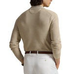 RLX Ralph Lauren Performance Polo -Collar Golf Sweater - Ecru Tan Heather