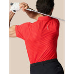 Castore Club Golf Ball Polo Golf Shirt - Poppy Red / White