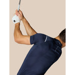 Castore pinnacle lvs engineered knit polo golf shirt - hatinggabi navy/puti