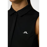 J.Lindeberg Women's Dena Sleeveless Golf Polo Shirt - Hitam