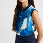 Rohnisch Women Deni Sleeveless Golf Polo Shirt - Blue Aquarelle