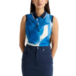 Rohnisch Women Deni Sleeveless Golf Polo Shirt - Blue Aquarelle