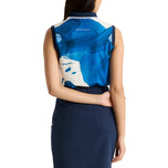 Rohnisch Women Deni Sleeveless Golf Polo Shirt - Blue Aquarelle
