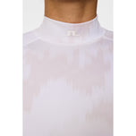 J.Lindeberg Wanita Ella Print Compression Golf Shirt - Warp Grey Lilac