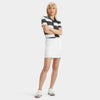 G/Fore Women's Offset Gradient Stripe Tech Golf Polo  - Charcoal Grey Heather