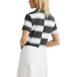 G/Fore Damen Offset Gradient Stripe Tech Golfpolo – Charcoal Grey Heather