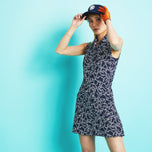 G/Fore Stardust Silky Tech Nylon mouwloze golfpolo voor dames - Twilight