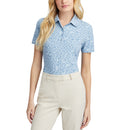 G/Fore Women&#39;s Distorted Check Silky Tech Nylon Golf Polo - Fjord