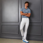 G/voorvoersstreep Pique Golf Polo Shirt - Sky/Twilight