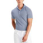 G/voorvoersstreep Pique Golf Polo Shirt - Sky/Twilight