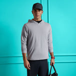 G/Fore Brushed Back Tech Golf Hoodie - Light Grey Melange