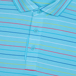 G/Fore Multi Stripe Tech Pique Performance Golf Polo Shirt - Breeze