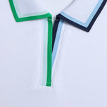 G/Fore golfpoloshirt met contrasterende Johnny-kraag, rib en lange mouwen voor dames - Sneeuw/klaver