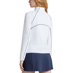 Pull de golf à fermeture éclair 1/4 en nylon technique soyeux contrasté G/Fore pour femmes - Neige