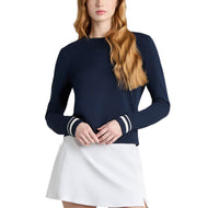 G/Fore Women's Cotton Blend Crew Neck Golf Sweater - Twilight