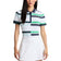 G/Fore Women's Engineered Stripe Tech Pique Golf Polo Shirt - Snow