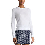 G/vor Frauen Pointelle G Crewneck Golfpullover - Schnee