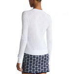 G/vor Frauen Pointelle G Crewneck Golfpullover - Schnee