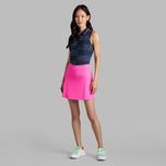 G/Fore Women 's Split Stripe Tech Pique Sleeveless Golf Polo Shirt -Twilight