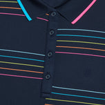 G/Fore Women 's Split Stripe Tech Pique Sleeveless Golf Polo Shirt -Twilight