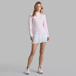 G/Fore Damen-Golfpullover aus seidigem Tech-Nylon mit 1/4-Reißverschluss – Blush