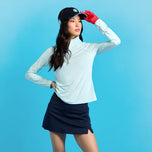 G/Fore 여성용 실키 테크 나일론 1/4 지퍼 골프 풀오버 - 데이브레이크