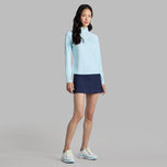 G/Fore 여성용 실키 테크 나일론 1/4 지퍼 골프 풀오버 - 데이브레이크