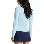 G/Fore 여성용 실키 테크 나일론 1/4 지퍼 골프 풀오버 - 데이브레이크