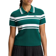 J.Lindeberg Athena gebreid golfpoloshirt voor dames - Forest Biome
