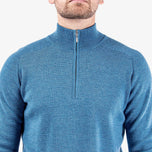 Galvin Green Chester Merino 1/4 Golf Sweater - Blue Melange