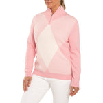 Glenmuir Women's Cassidy Cotton Cashmere 1/4 Knit - Candy/White