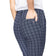 Pantalon de golf extensible à la cheville pour femmes Golftini - Plaid bleu marine