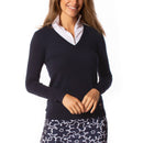 Golftini Women's Stretch V-Neck Golf Sweater - Navy