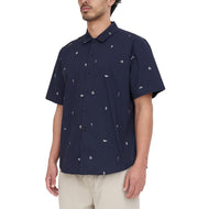 Huffer All Day OG button-down golfshirt - marineblauw