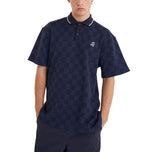 Huffer Geruit Par Golf Poloshirt - Marineblauw