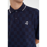 Huffer Geruit Par Golf Poloshirt - Marineblauw