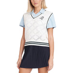 Huffer Diamond Knit-golfvest voor dames - Krijt